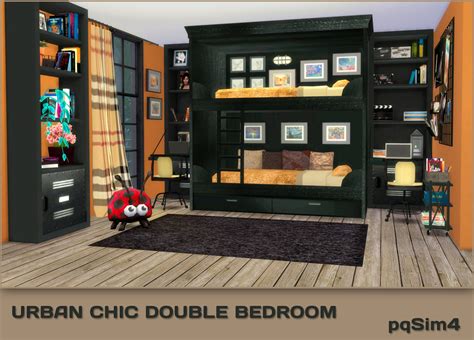 Urban Chic Double Bedroom Sims 4 Custom Content