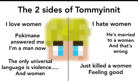 Tommyinnit Tommyinnitmemes Thetwosidesoftommyinnit Women