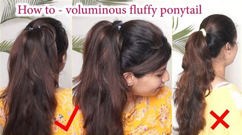 How To Voluminous Fluffy Ponytail With Rubber Band And Clutcher