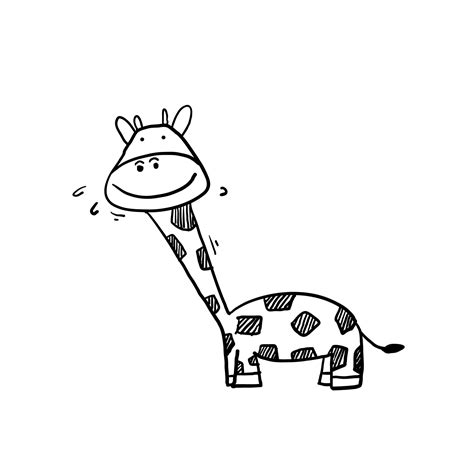 Cute Hand Drawn Doodle Giraffe Illustration With Cartoon Style 5533707