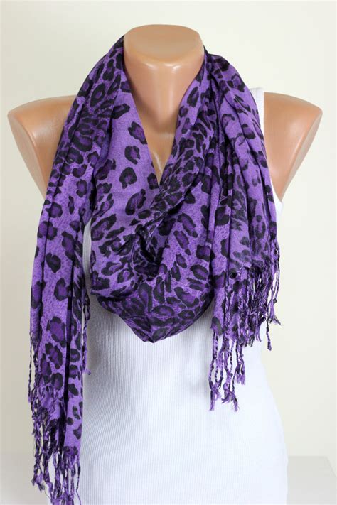 Echerpe Purple Scarf Leopard Scarf Women Scarf Scarf Women Fashion Accessories 4 Seasons