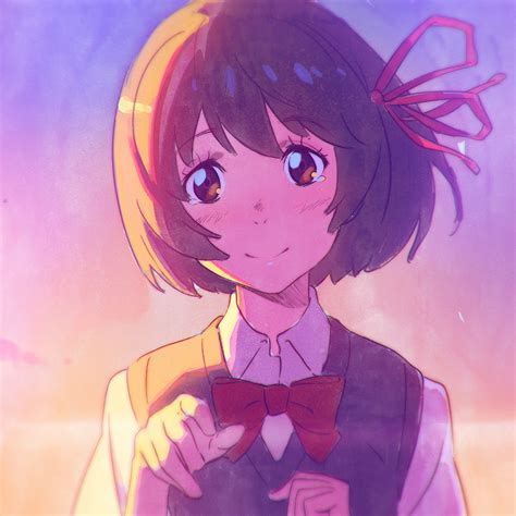 Anime soft wallpaper anime, soft, shading. Miyamizu Mitsuha - Kimi no Na wa. - Zerochan Anime Image Board