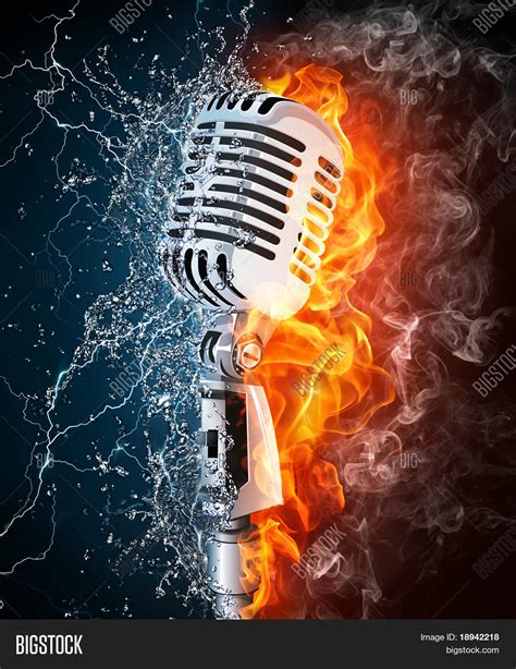 Old Microphone On Fire Image And Photo Free Trial Bigstock