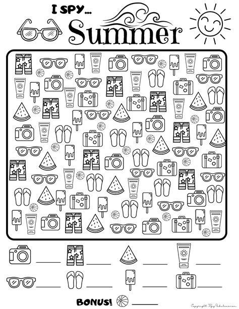 I Spy Coloring Pages Free