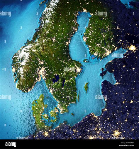 Scandinavia Space Background 3d Rendering Stock Photo Alamy