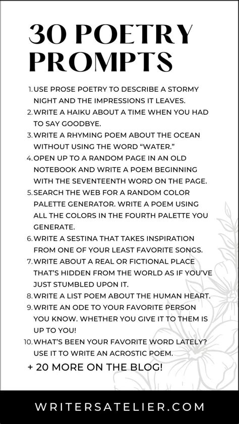 30 Poetry Prompts From National Poetry Month 2023 Writers Atelier