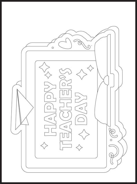 Teachers Day Coloring Pages 23134457 Vector Art At Vecteezy