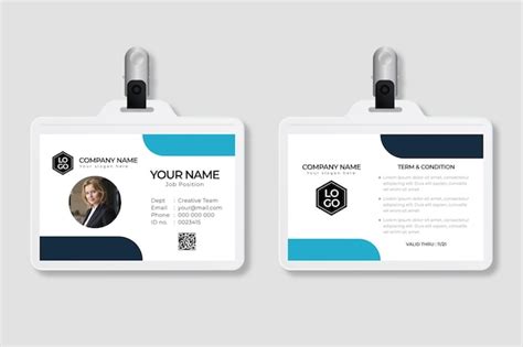 Premium Vector Minimal Id Cards Template With Image
