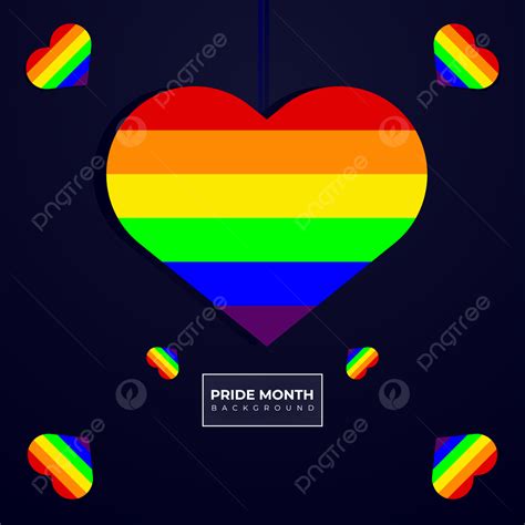 Lgbtq Pride Month Banner Text On Colorful Rainbow Flag Paint Brush
