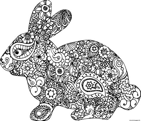 Cat colouring pages activity village. Easter Bunny Adult Difficult Coloring Pages Printable