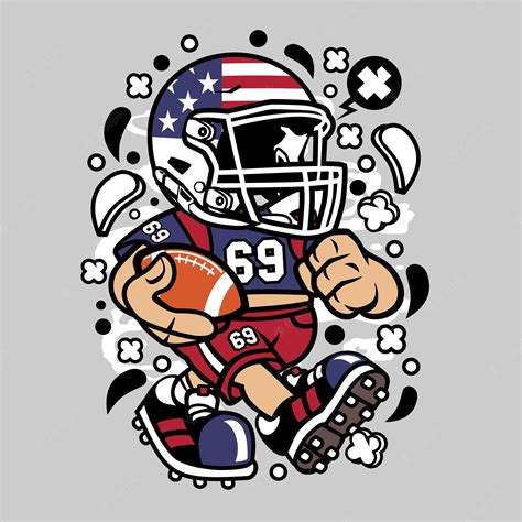 Premium Vector American Football Kid Cartoon
