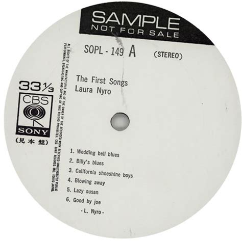 Laura Nyro The First Songs Japanese Promo Vinyl Lp Album Lp Record