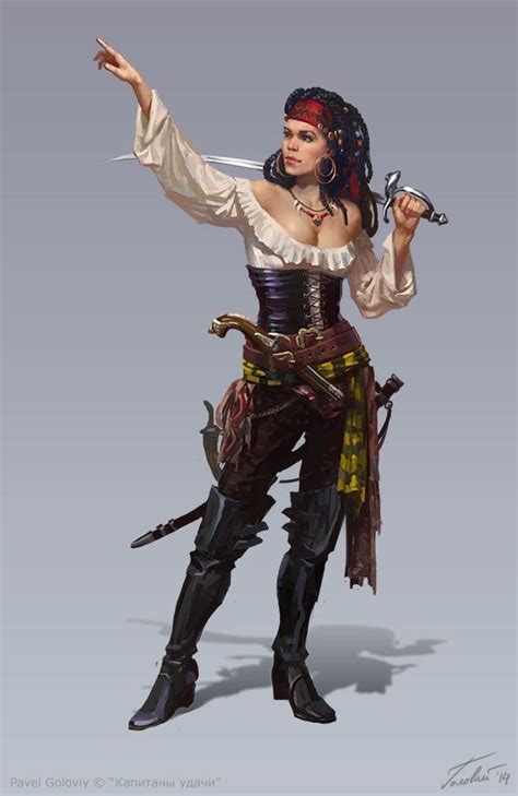 Dungeons Dragons Pirates YARRRR Pirate Woman Warrior Woman