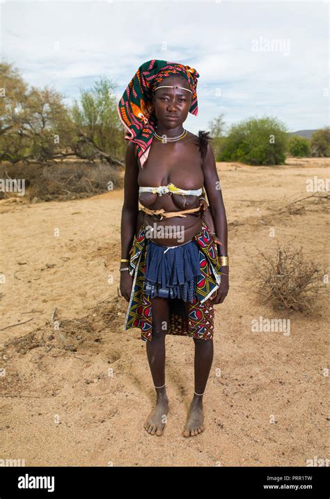 portrait of a mucubal tribe women wearing colorful headwears namibe province virei angola
