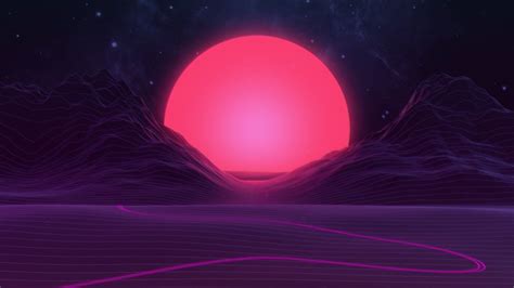 Neon Sunset By Axiomdesign Synthwave Outrun 80s