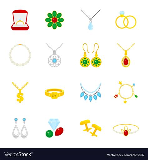 Jewelry Icon Flat Royalty Free Vector Image Vectorstock