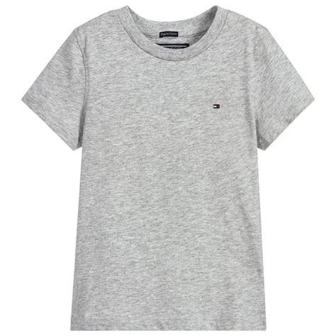 Select from premium grey t shirt of the highest quality. Tommy Hilfiger - Grey Organic Cotton T-Shirt | Childrensalon