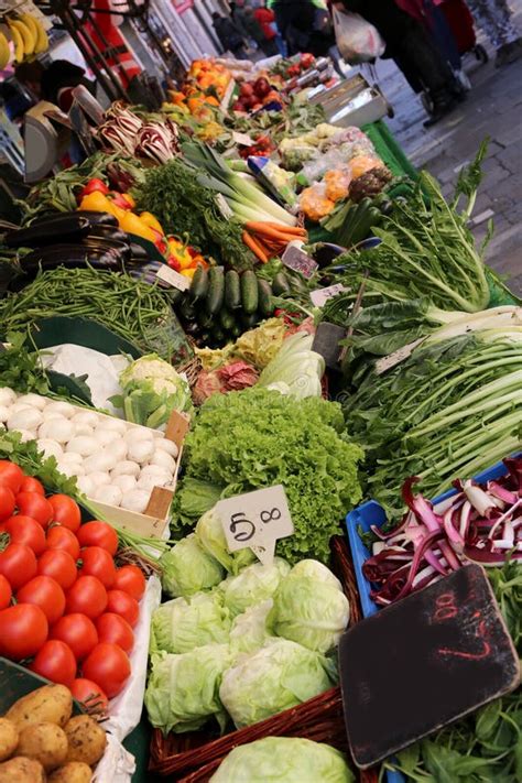 Fresh Fruit And Vegetables For Sale At The Market Stock Photo Image