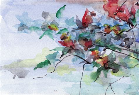 Beginners Landscape Watercolor Painting Bay Nature