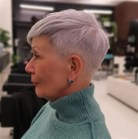 60 Very Short Lavender Gray Cut Short Hair Over 60 Short Sassy Hair