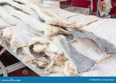 Dried Cod Fish Salted Codfish Stacked Stock Photo Image Of Food Cold