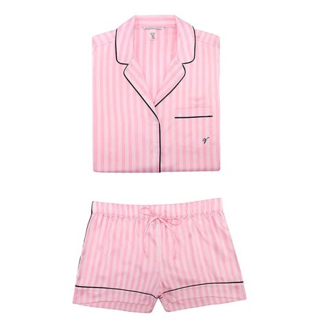 Victorias Secret Long Sleeve And Shorts Satin Pajama Set Pajama Sets Apparel Shop Your Navy