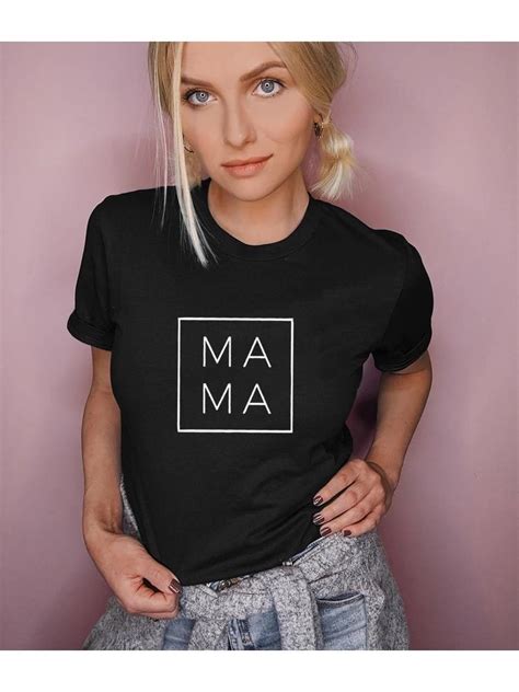 mama square print womens t shirt women summer mom life short sleeve graphic tees for mother