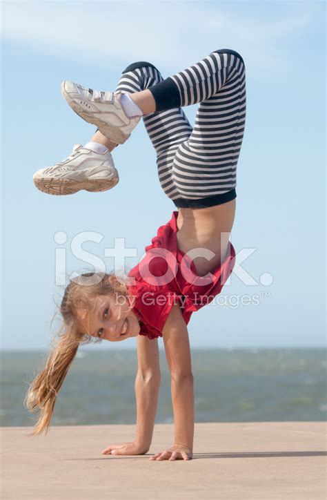 Girl Doing Handstand Stock Photo Royalty Free Freeimages