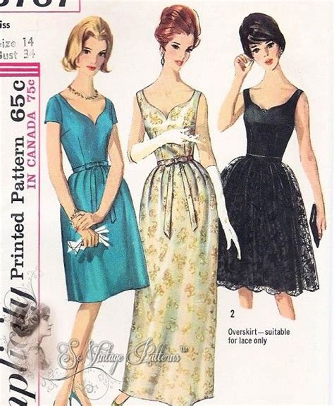 1960s Classic Evening Dress Pattern Beautiful Shaped Sweetheart Neckline Inspiration For Dress