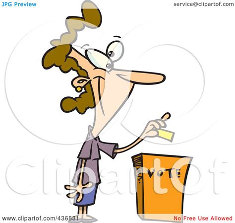 Royalty Free Rf Clipart Illustration Of A Cartoon Woman Putting Her