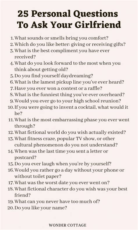 245 Questions To Ask Your Girlfriend Wonder Cottage Fun Questions To Ask Getting To Know