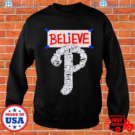 Believe Phillies Bryce Harper Big Logo T Shirts Hoodie Sweater Long