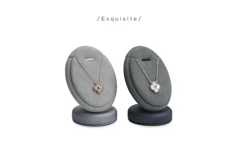 Luxury Grey Velvet Jewellery Necklace Display Stand