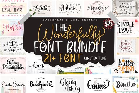 The Wonderful Font Bundle Bundle · Creative Fabrica