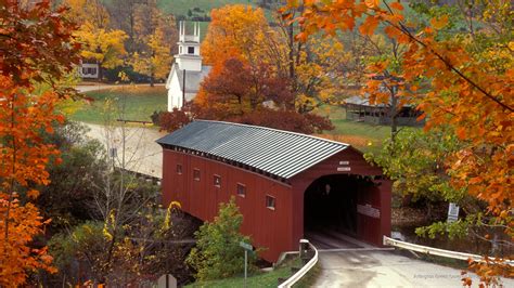 38 Fall Covered Bridge Desktop Wallpaper