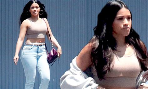 Gina Rodriguez Flashes Her Tummy In Nude Crop Top In La Daily Mail Online