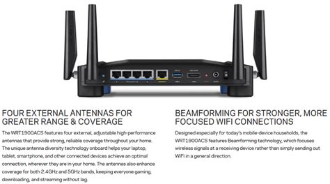 Linksys Wrt1900acs Dual Band Wifi Router Network Options And Solutions Ltd