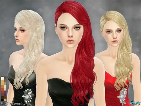 The Sims Resource Serenity 2 Hairstyle By Cazy Sims 4 Hairs