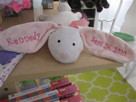 Perfect Baby Tstuffed Rabbit With The Babies Name And Birthdate