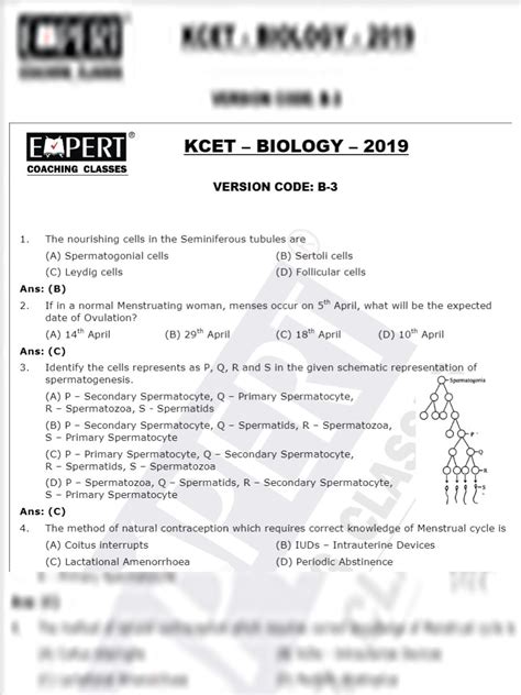 Play this game to review biology. PDF KCET 2019 Biology Question Paper with Answers PDF ...