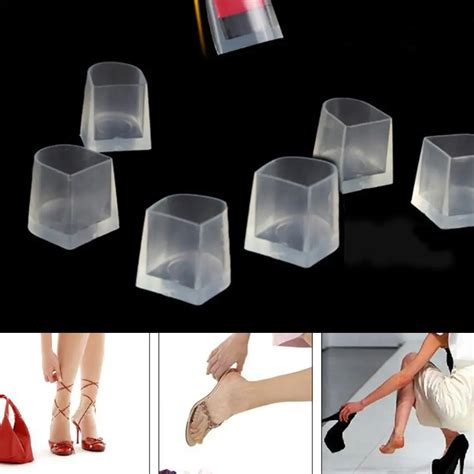Pair New Clear Heel Protectors High Heeler Anti Slip Silicone Latin Stiletto Shoes Protective