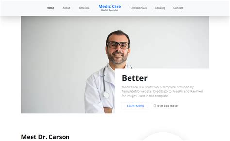Medic Care Free Bootstrap HTML Healthcare Website Template ThemeWagon