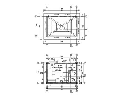 2d Cad Drawings Detailing Of Guard House Plan Dwg File Cadbull
