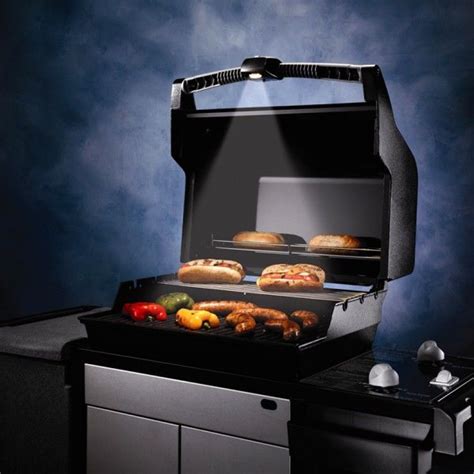 The sizzler deluxe low lid is only 175mm high with flame failure device fitted to both burners it can be installed into the smallest of cavities in your van or rv. Weber grill out handle light (With images) | Weber grill ...