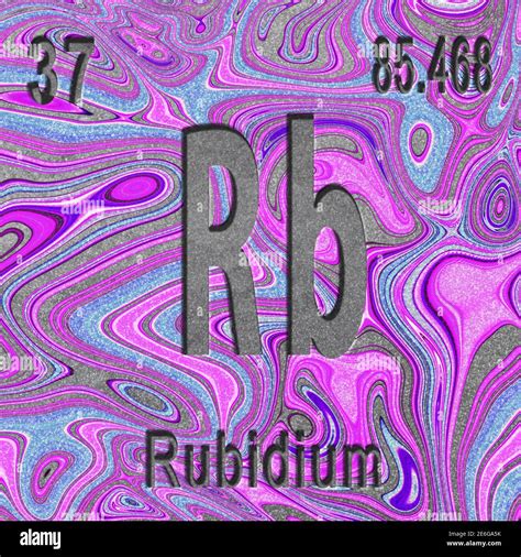 Rubidium Chemical Element Sign With Atomic Number And Atomic Weight