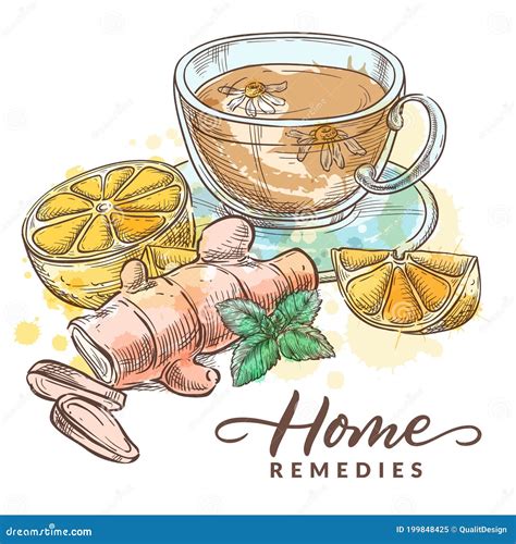 Tea With Chamomile Lemon Ginger And Mint Home Remedies Treatment For