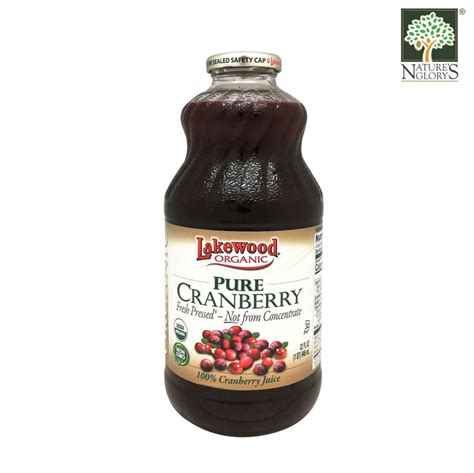 Organic Pure Cranberry Juice Lakewood 946 Ml Natures Glory Singapore