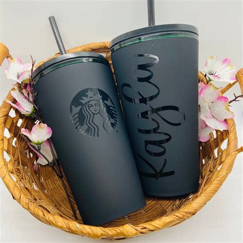 Starbucks Matte Black Grande Tumbler Custom Matte Starbucks Etsy