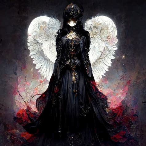 Prompthunt Ornate Female Anime Angel Beautiful Demon Fallen Angel Light And Dark Gothic
