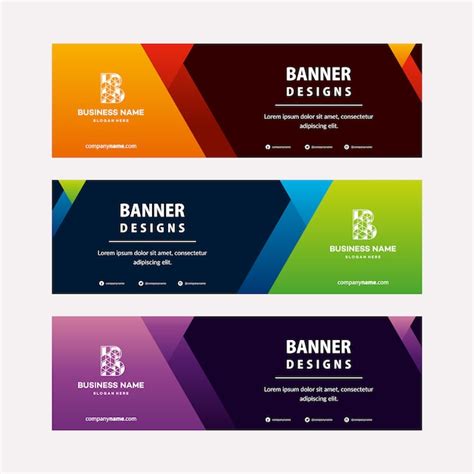 Premium Vector Modern Web Banners Template With Diagonal Elements For